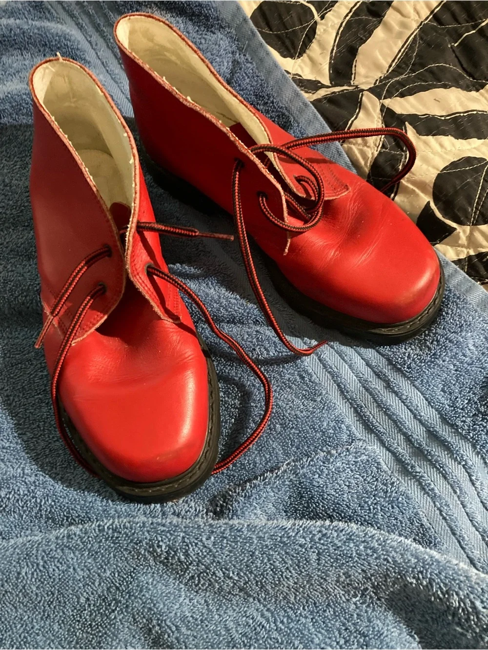 Classic Red Lace-Up Ankle Booties for Women